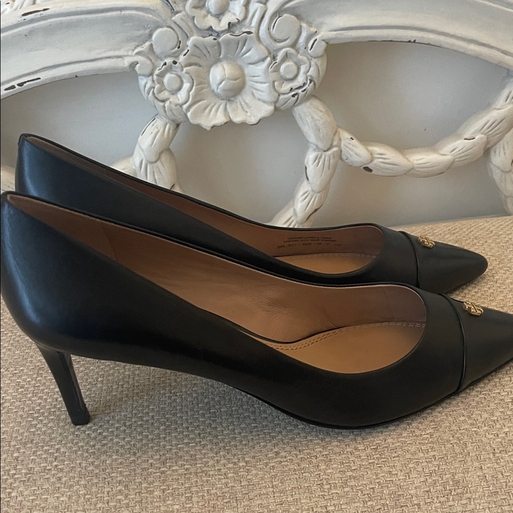 Tory Burch Black Leather Heels - Picture 3 of 7